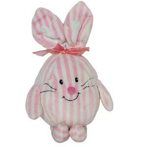 Commonwealth Easter Bunny Spring Pink White Striped Stuffed Animal 2002 12"